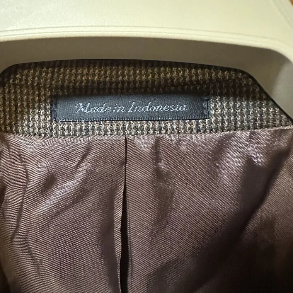 Chaps Ralph Lauren‎ Blazer Sport Coat Mens 44L Brown Wool Two Button Suit Jacket